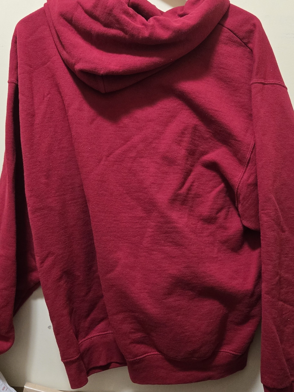 Russell Athletic Maroon Pullover Hoodie with White Logo - Picture 2 of 3